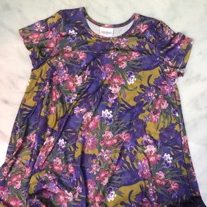 lularoe • purple iris floral print carly dress 12